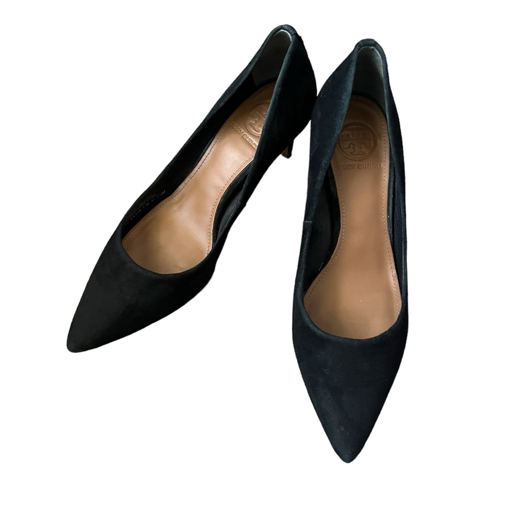 TORY BURCH Classic Suede Pumps Black Size 7.5 - Picture 6 of 11